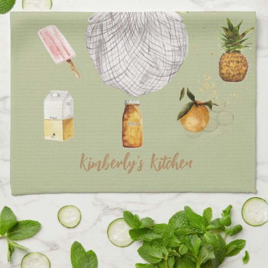 Rustiek Groene Kerstvakantie Boerderij Gift Theedoek (Gevouwen)