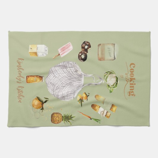 Rustiek Groene Kerstvakantie Boerderij Gift Theedoek (Horizontaal)