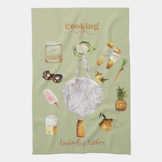 Rustiek Groene Kerstvakantie Boerderij Gift Theedoek (Verticaal)