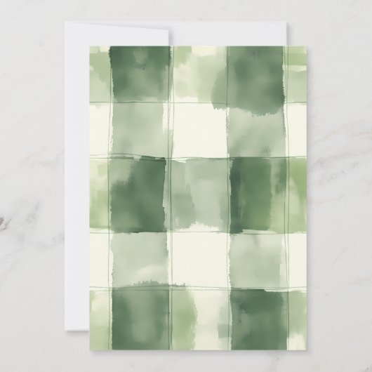 Rustiek groene rode aardbeienbes eerste verjaardag kaart (Achterkant)