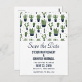 Rustiek Groene Woestijn Cactus Patroon Save the Da Briefkaart (Voorkant / Achterkant)