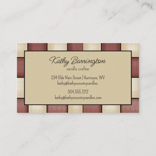 Rustiek Grubby Candles Visitekaartje (Achterkant)