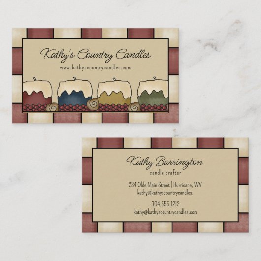 Rustiek Grubby Candles Visitekaartje (Voorkant / Achterkant)