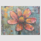 Rustiek Grunge Roze Daisy Abstract Bloemen Decoupa Tissuepapier (Voorkant)