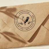 Rustiek Haan Rond Retouradres Rubberstempel