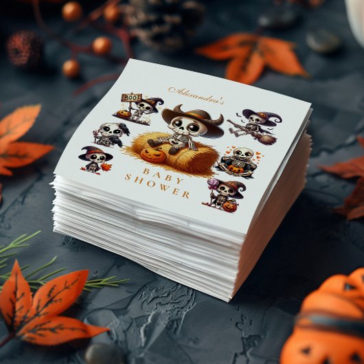 Rustiek Halloween Skeleton Baby shower Servet