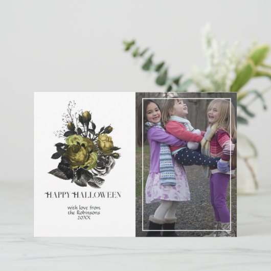  rustiek Halloween Woodland Feestdagenkaart (Staand voorkant)