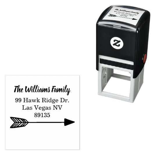 Rustiek Hand getrokken pijl retour adres Zelfinktende Stempel (In situ)