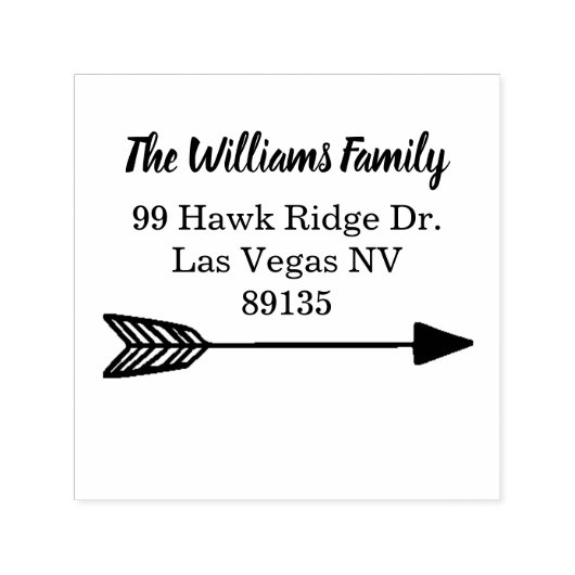 Rustiek Hand getrokken pijl retour adres Zelfinktende Stempel (Design)