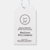 Rustiek handgemaakt in uw staat Voeg uw Logo toe Cadeaulabel (Voorkant)