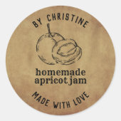 Rustiek Handgemaakt Met Liefde abrikoos Jam Label (Voorkant)