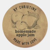 Rustiek handgemaakt met liefde appel Jam Label (Voorkant)