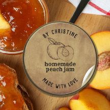 Rustiek Handgemaakt met liefde perzik Jam Label