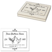Rustiek Handgeschreven Boerderij Custom Egg Carton Rubberstempel (Gestempeld)