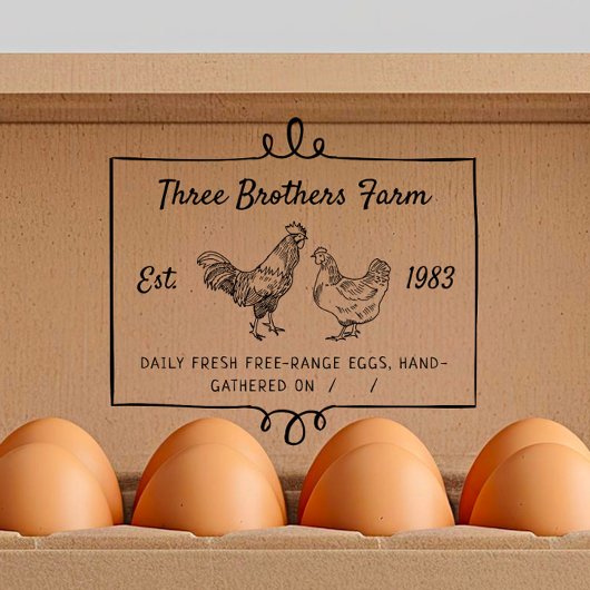 Rustiek Handgeschreven Boerderij Custom Egg Carton Rubberstempel