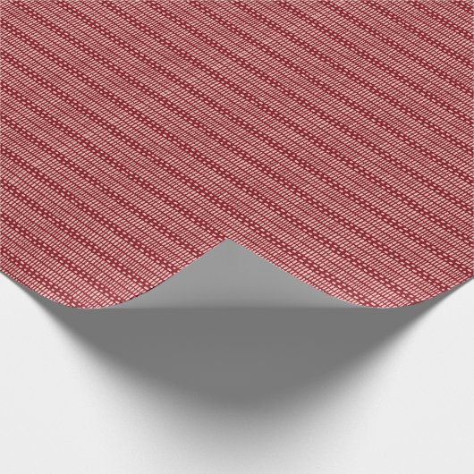 Rustiek handgetekend gestreept rood inpakpapier (Hoek)