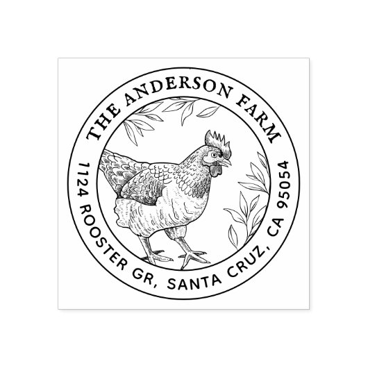 Rustiek  handgetekend kip Boerderij | Eieren Rubberstempel (Afrduk)