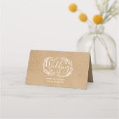 Rustiek handgetekende Floral Garland Script Plaatskaartje (Achterkant)