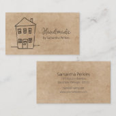Rustiek handgetekende kraftpapier visitekaartje (Voorkant / Achterkant)