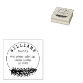 Rustiek Handschrift Pine Cone familie retour adres Rubberstempel (Gestempeld)