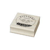 Rustiek Handschrift Pine Cone familie retour adres Rubberstempel (Stempel)