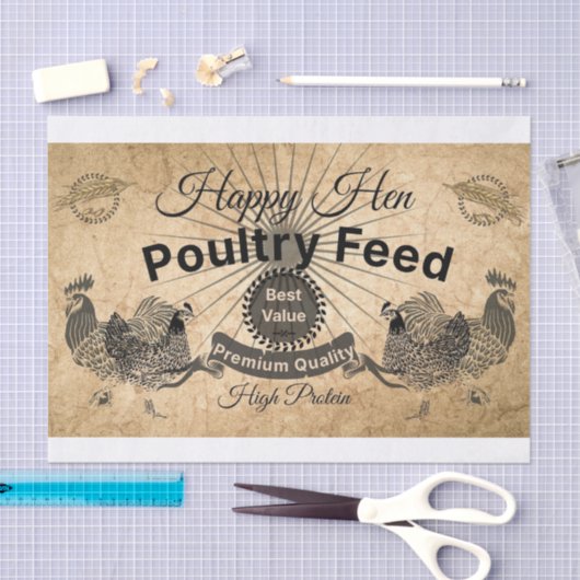 Rustiek Happy Hen Decoupage / Tissue Paper Tissuepapier (Craft)