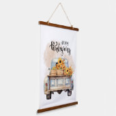 Rustiek Happy Thanksgiving Truck Pompoen Hangend Wandkleed (Gebogen)
