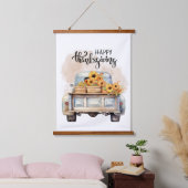 Rustiek Happy Thanksgiving Truck Pompoen Hangend Wandkleed (Slaapkamer)