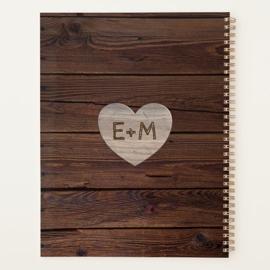 Rustiek Hart Foto Bruiloft Vrijgezellenfeest Journ Planner (Achterkant)