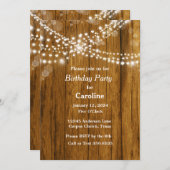 Rustiek Hart Gevormde Hangende Lichten Verjaardags Kaart (Voorkant / Achterkant)