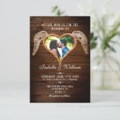 Rustiek Hart Hout Foto Land Schuur Bruiloft Kaart (Staand voorkant)