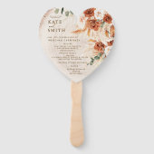 Rustiek Hart Hout Gesneden Snij Terracotta Huwelij Handwaaier (Voorkant)