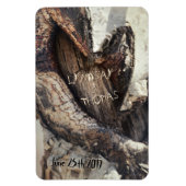 Rustiek Hart in Berken Schors Gesneden Namen Natuu Magneet (Verticaal)