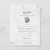 Rustiek hart Mexicaanse bruiloft RSVP Kaartje (Voorkant)