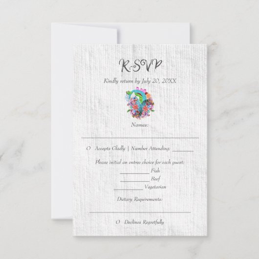 Rustiek hart Mexicaanse bruiloft RSVP Kaartje (Voorkant)