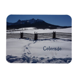 Rustiek hek besneeuwd San Juans Dallas Divide Magneet