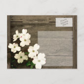 Rustiek hek met bloemen bruiloft opslaan van de da aankondigingskaart (Achterkant)