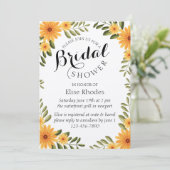 Rustiek heldergeel zonnebloem vrijgezellenfeest kaart (Staand voorkant)