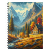 Rustiek, Herfst berg huisje & rivier Notitieboek (Voorkant)