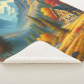 Rustiek, Herfst berg huisje & rivier Sherpa Deken (3/4)