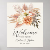 Rustiek herfst bloem bruiloft welkom bord poster (Voorkant)