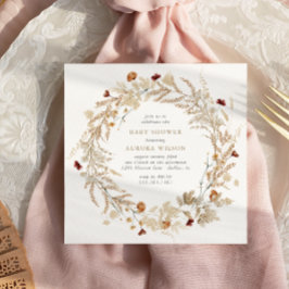 Rustiek herfst botanisch Baby shower Kaart