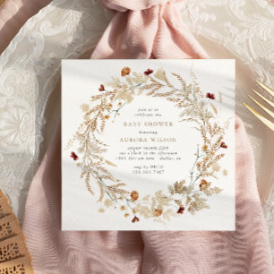 Rustiek herfst botanisch Baby shower Kaart