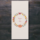 Rustiek & Herfst Bruiloft Menu