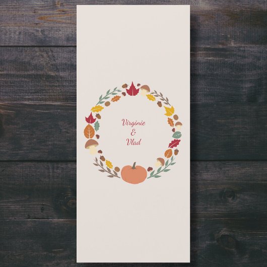 Rustiek & Herfst Bruiloft Menu