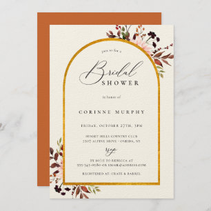 Rustiek herfst Golden Lijst Vrijgezellenfeest Kaart