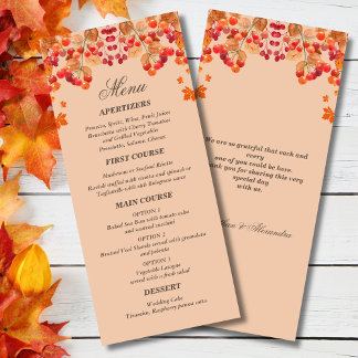 Rustiek Herfst Herfst Wedding Menu