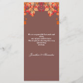 Rustiek Herfst Herfst Wedding Menu (Achterkant)