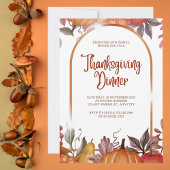 Rustiek Herfst Oogst Thanksgiving Diner Kaart