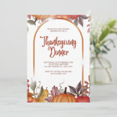 Rustiek Herfst Oogst Thanksgiving Diner Kaart (Staand voorkant)